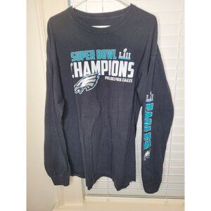 Philadelphia Eagles Super Bowl LII Champions LS Shirt XL NFL Blk Cotton Football